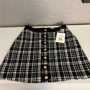 Rachel Parcell Black/White Mini Tweed Skirt